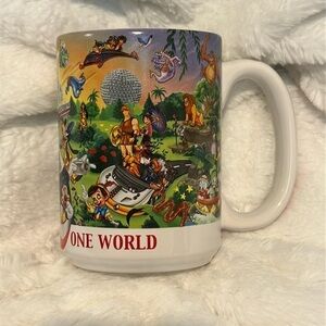 VTG Walt Disney World 4 Parks One World Coffee Tea Cup Mug Mickey Donald Pluto